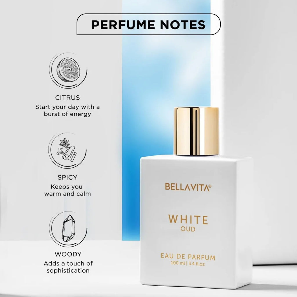 BELLAVITA WHITE OUD Unisex Perfume | Saffron, Rose & Sandalwood — 100ml